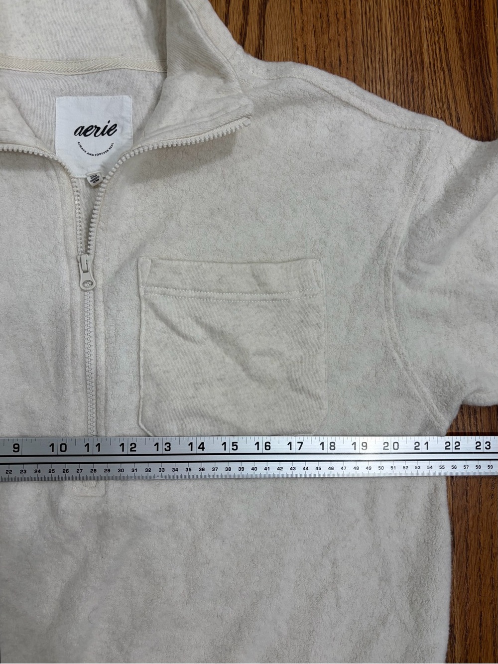 aerie So Soft Cream Half-Zip Fleece Pullover (XS) - Picture 7 of 10